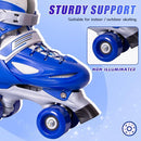 Rainbow Toddler Roller Skates - Size 4 Adjustable | Light Up Quad Skates for Girls & Boys Beginners Aged 3-12 by TinyTreasures Baby Boutique