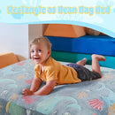 COMAX Kids Bean Bag Chair Turn into Beanbag Bed, Toddler Bean Chair for Girl Boy Sleeping, Lazy Children Bean Bags with Filler, Convertible Child Floor Mattress, Ocean Life by TinyTreasures Baby Boutique