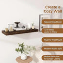 30 Inch Floating Shelves, 12 Inch Deep Floating Shelf for Wall, Rustic Deep Shelves for Books, Bathroom, Living Room, Kitchen, 30 x 12 x 2 Wood Floating Shelves, Rustic Brown Color, Set of 2 by CozyNest Decor