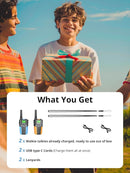 Walkie Talkies for Kids Rechargeable,Toys for Boys and Girls Ages 3-12, 2 Pack Long Range 2-Way Radios, Birthday Gifts,Christmas Stockings, Outdoor Play, Family Games, Hiking Camping Gear by TinyTreasures Baby Boutique