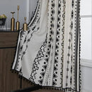 Sutuo Home Black and White Boho Curtain 84 Inches Length for Bedroom, Printed Cotton Linen Geometric Rod Pocket Chic Semi Blackout Bohemian Tassels Window Treatment, 1 Panel 59" W x 84" L by CozyNest Decor