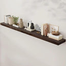 Axeman Floating Shelves for Wall, Rustic Elm Wood 72'' W x 8" D Wall Mantel Shelf with Invisible Bracket, Large Long Wall Mounted Storage Shelves for Living Room, Bedroom, Kitchen, Bathroom, Walnut by CozyNest Decor