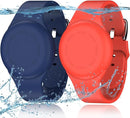 R-fun Waterproof for Air Tag Bracelets [2 Pack] Compatible with Apple Air Tag Finders with Soft Silicone,Anti Lost GPS Item Finders Case Cover,Night Blue/Red by TinyTreasures Baby Boutique