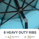 GREEN PARTY 10ft Outdoor Patio Umbrella, Auto-Tilt Market Table Umbrellas with Crank, 8 Sturdy Ribs & 1.5" Pole UV Protection for Garden Deck Backyard Pool by GreenHaven Gardens