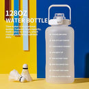64oz,100oz,128oz Large Motivational Water Bottle with Time Marker, Leakproof & BPA Free Half Gallon Big Water Bottle with Straw Handle Tritan Frosted Water Jug for Gym,Fitness,Outdoor Sports by CozyNest Decor