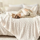 NEWCOSPLAY Super Soft King Blanket Ivory Premium Silky Flannel Fleece 3D Clouds Stylish Jacquard Lightweight Bed Blanket All Season Use 350GSM (Ivory, King(90"x110")) by CozyNest Decor