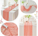 Sioloc 1 Pack Peach Coral Cheesecloth Table Runner Fall Autumn Decor for Home 10ft Table Cloth for Tea Wedding Birthday Party Baby Bridal Shower Halloween Thanksgiving by CozyNest Decor