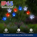4th of July Decorations Solar Garden Lights, Fourth of July Red White and Blue Star Solar Lights Outdoor, Waterproof Patriotic Decor with 9 LED 2 Lighting Modes for Independence Day, 4 Pack by GreenHaven Gardens