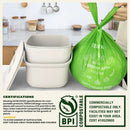 Compost Bags, Handle Tie Food Scrap Bags 3 Gallon,100 Count,Certified by BPI and ASTM D6400, Kitchen Compost Bin Compatible by GreenHaven Gardens
