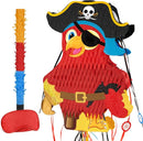 WERNNSAI Foldable Pirate Pinata - Extendable Pirate Parrot Pinata with Blindfold Bat and Tassels for Boys Pirate Birthday Party Supplies Caribbean Piñata Adventure Party Decorations 16.4” x 12.4” by TinyTreasures Baby Boutique