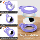 Upgrade Waterproof 2 Pack Airtags Holder with Apple Airtags Keychain, Hard PC Air Tag Case, Anti-Scratch & Shock Air tag Holder, Men's Women's Keyrings & Keychains-White+Purple by TinyTreasures Baby Boutique