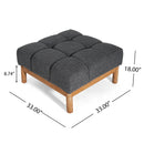 Modern Upholstered Deep Biscuit-style Tufted Ottoman