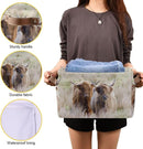 Highland Cows Storage Basket Cube Storage Bins Organizer Bag Collapsible Closet Shelf Baskets with handle for Baby Cloth Pet Toy Book 14.2×10.2×8.3 IN by TinyTreasures Baby Boutique