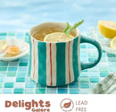 Vibrant Striped Ceramic Coffee Mug - Unique Green Design, 12oz, Microwave & Dishwasher Safe, Perfect for Daily Brews tea or coffee by CozyNest Decor