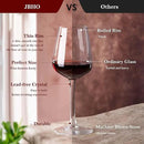 JBHO Hand Blown Bordeaux Wine Glasses - Set of 6-18 Ounce - Great Gift Packaging - Red Wine Glasses Lead-Free Premium Crystal Clear Glass by CozyNest Decor