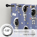 Kids Space Astronaut Blackout Curtains - 100% Blackout, Thermal Insulated, Noise Reducing, Perfect for Kids Room and Nursery, 2 Panels (Spacewalk Buddies, W52×L63) by TinyTreasures Baby Boutique