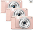 WONNIE Digital Camera 56MP, FHD 1080P Point & Shoot Camera with 32GB SD Card, 2 Batteries, and Lanyard, Ideal for Kids & Teens, Suitable Gift for Girls Pink, 3-Pack by TinyTreasures Baby Boutique