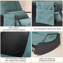 Rocking Chair for Nursery, Modern Upholstered Plush Seating Glider Recliner Chair with High Backrest and Side Pocket, Accent Armchair with Cushions for Living Room/Reading (Cyan Blue) by TinyTreasures Baby Boutique