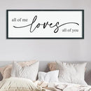 LuZhiQiang All Of Me Loves All Of You Wall Decor Art 40"×15" Master Bedroom Above Over Bed sign Love Quotes Large Framed Wooden Wall Hanging (Black) by CozyNest Decor