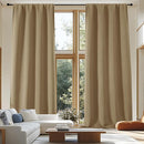 Simplebrand Blackout Extra 10ft Curtains for Patio 120 Inches Long 2 Panels Set, Solid Thermal Insulated Energy Saving Rod Pocket Window Treatment Curtains Blackout Drapes, 50" Wx120 L, Taupe by TinyTreasures Baby Boutique