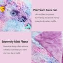 GONAAP Fuzzy Faux Fur Throw Blanket Queen Size Purple Rainbow Super Soft Cozy Plush Fuzzy Shaggy Blanket for Couch Sofa Bed (Purple Rainbow, Queen(90"x90")) by CozyNest Decor