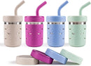 Pandaloo® Smoothie Cups for Kids - Stainless Steel Toddler Tumbler with Straw, Sippy Cup for Smoothies - BPA-Free, Toddler Snack Cups, 10 oz by TinyTreasures Baby Boutique