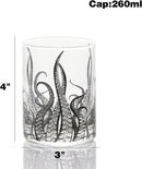 Octopus Tentacle Whiskey Glassware Set Of 2 9 Oz Handmade Craft Beer Cocktail Water Bar Rock Glass K by The Wine Savant