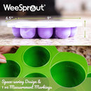 WeeSprout Silicone Baby Food Freezer Tray with Clip-on Lid - Perfect Storage Container for Homemade Baby Food, Vegetable & Fruit Purees, and Breast Milk (Navy, Ten 1.5 Ounce Sections) by TinyTreasures Baby Boutique
