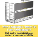 Magnetic Shelf for Fridge, Fruit Potato & Onion Storage Bins, Pantry Organizers & Storage, Large Container Magnetic Basket for Refrigerator, Kitchen Counter,Cabinet Magnetic Fridge Organizer Silver 2 by CozyNest Decor