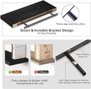 Fun Memories 24 Inch Floating Shelves - Deep Rustic Black Wooden Wall Shelves - Extra Deeper & Thicker Wall Mounted Storage Shelf for Bedroom, Kitchen, Farmhouse - 2 Pack, Rustic Black by CozyNest Decor