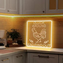 Funny Cluck Around and Find Out Large Neon Sign Dimmable, Rooster Decor 16 X 16 Inch Kitchen Decor for Farmhouse, Chicken Coop, Garden, Farm House Decoration, Rooster Gifts by GreenHaven Gardens