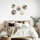 Qunclay 5 Pcs Wall Art Decor Wooden Living Room Wall Decor Bohemian Hanging Farmhouse Geometric 10'' and 8'' Aesthetic Wood Minimalist Posters for Bedroom(Boho, Leaf) by CozyNest Decor