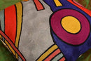 Kandinsky Modern Pillow Cover - Soul Abstract Pillows Farmhouse Chair Cushion Contemporary Couch Pillows Outdoor Mid Century Sofa Cushion Handmade Wool Size 18x18 by CozyNest Decor