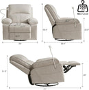Rocking Chair Nursery Swivel Rocker Recliner with Phone Holder,Nursing Chair for Breastfeeding with Foot Rest,Beige by TinyTreasures Baby Boutique