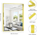 Gold Bathroom Mirror, 36x48 Inch Rectangular Framed Mirror, Large Wall Mounted Bathroom Vanity Mirror Over Sink for Bedroom,Restroom, Living Room, Hangs Vertically or Horizontally by CozyNest Decor