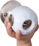 Baby Proofing Door Knob Covers 4 Pack - Easy to Install Child Safety Locks for Doors, Durable & Reusable Child Proof Door Lock, Dual-Lock & Versatile Design, Fits Round Doorknobs, White by TinyTreasures Baby Boutique