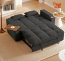 Large Size Convertible Sleeper Sofa Bed,Polka dot Velvet Pull Out Futon Couch with Storage handrails & Rotating Side Tables,Convertible Sofa Couch for Living Room,RV by CozyNest Decor
