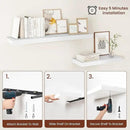 White Floating Shelves for Wall, 48 Inch X 12 Deep Shelves for Room Wall Mounted，2" Thick Heavy Duty Holds 75lbs Floating Shelf for Bedroom Bathroom Kitchen Laundry Room, Set of 2 by CozyNest Decor