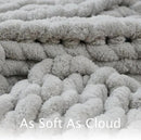 Esterra Chunky Knit Throw Blanket Newly Upgraded Heavy Tighter Version, Handmade Chenille Throw Super Soft, Thick Yarn Cable Knit Crochet Throw Blanket for Couch Bed Sofa (50"x60" Light Grey) by CozyNest Decor