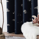 Vangao Kids Curtains Navy Blue Blackout Dinosaur Curtains for Boys Kids Nursery Girls Room Silver Dino Foil Print Thermal Insulated Drapes Grommet Top Window Treatments 63 Inches Length 2 Panels by TinyTreasures Baby Boutique