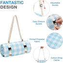 Picnic Blanket, 80''x80'' Waterproof Outdoor Blankets, Picnic Mat Washable for Beach, Picnic Blankets for Camping on Grass with Shoulder Strap - Blue & White by TinyTreasures Baby Boutique