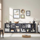 Farmhouse 6 Cube Bookshelf, Black Storage Organizer Bookcase, Kids Toy Storage Cabinet, Long Bookshelves Storage Organizer Shelf, Wood Display Cabinet Book Shelves for Bedroom,Living Room,Office by CozyNest Decor