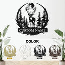 Metal Signs Customized, Personalized Deer Metal Cabin Sign, Forest Deer Wall Decor, Outdoor Metal Signs, Deer Hunter Gift, Deer Wall Art, Hunting Decor, Custom Family Name Sign, Cabin Decor by CozyNest Decor