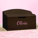 DIBSIES Personalized Creative Wonders Toy Box, Signature Series for Girls, 30 x 19.25 x 18 inches, Soft-Close Lid (Espresso) by TinyTreasures Baby Boutique