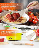 Cooking Spoon and Scraper for Nonstick Cookwares, Great for Cooking and Serving Durable BPA-Free Matte Silicone, Wood Handle Multifunction Spoon for Mixing, Scoop, and Scrape (KHAKI)