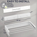 Foldable Wall Mounted Drying Rack 28 inch - Easy to Install Hanging Rack for Laundry Room - Space Saving Design with 55-lb Capacity - Perfect Drying Racks for Clothes Towels & More by CozyNest Decor