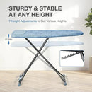 APEXCHASER Ironing Board with Iron Rest, Compact and Space Saver Iron Board, Extra Thick Cover, Height Adjustable, Wall Mount & Closet Hanger 13x43 Blue by CozyNest Decor