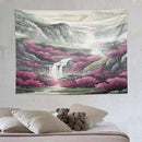 Japanese Tapestry, Red Plum Blossom Mountain Tapestry, Asian Japanese Wall Tapestry, Nature Landscape Tapestries for Bedroom Living Room Decor 80"x60" by CozyNest Decor