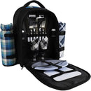 apollo walker Picnic Backpack Bag for 2 Person with Cooler Compartment, Detachable Bottle/Wine Holder, Fleece Blanket, Plates and Cutlery Set by GreenHaven Gardens