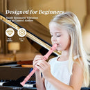 Soprano Recorder Instrument for Kids Beginners Student German Fingering C Key Recorder Instrument 3 Piece with Cleaning Rod and Bag Fingering Chart (Bright pink) by TinyTreasures Baby Boutique